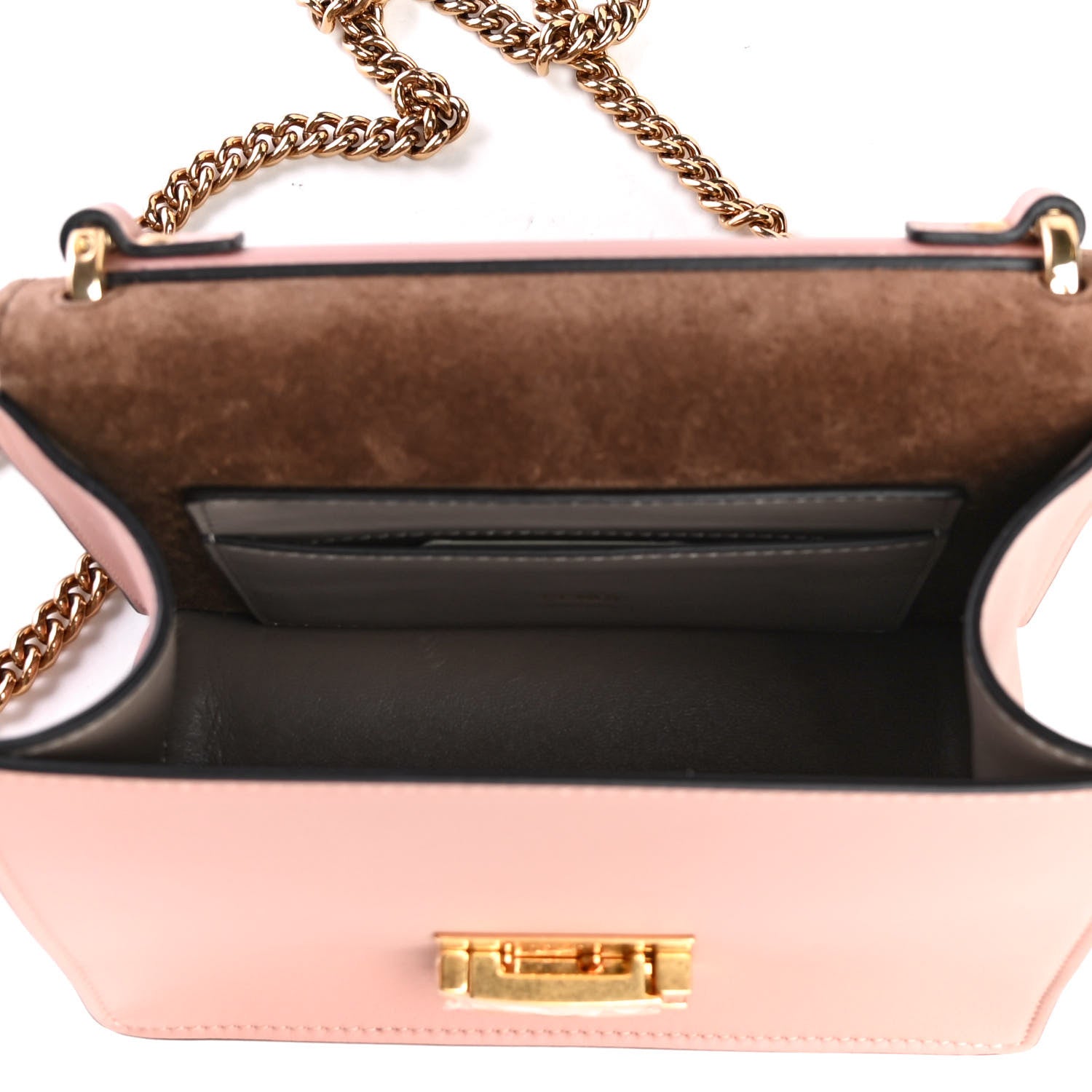Fendi Vitello Grace Matte Small Kan U Shoulder Bag Rosa Bourbon 4 of 4