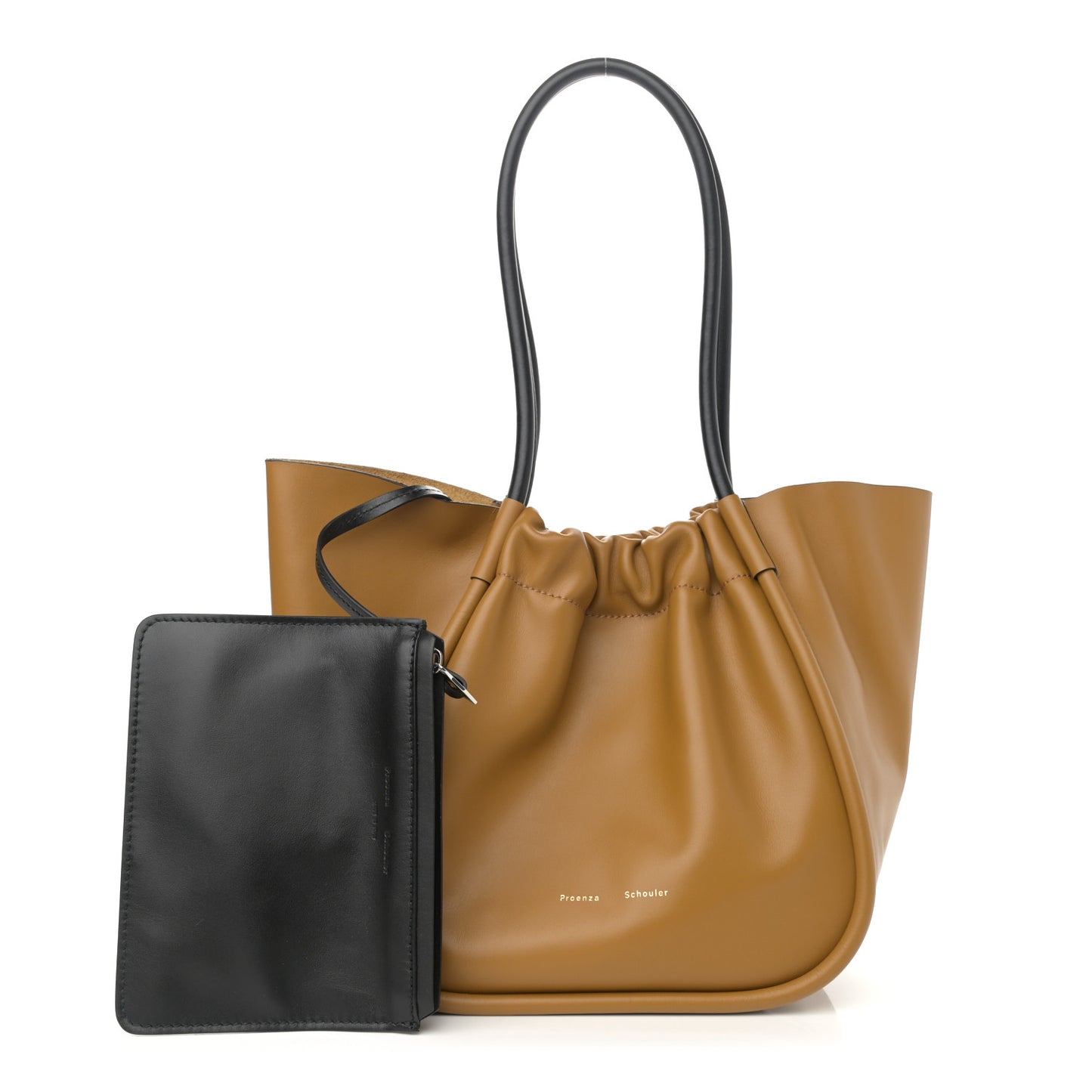 Calfskin Large Ruched Tote Tapenade