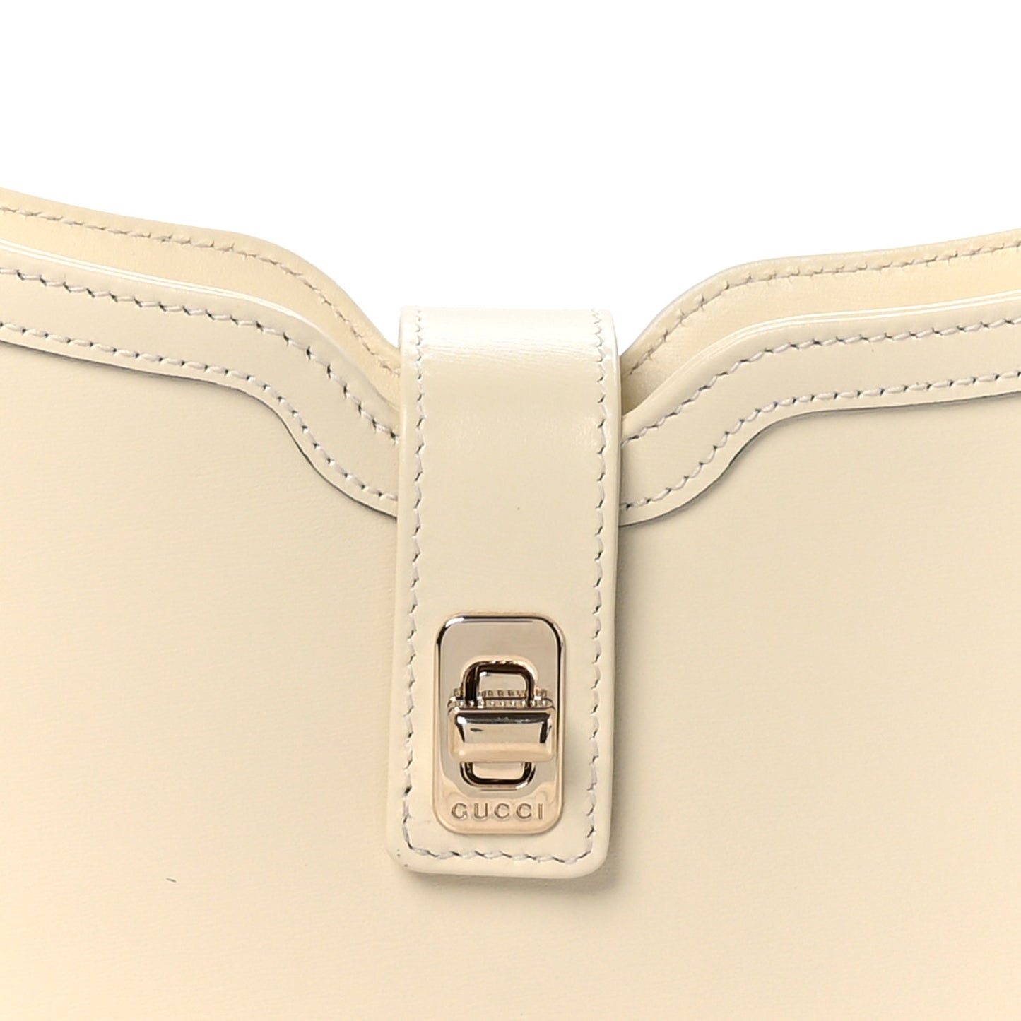 Calfskin Mini Moon Side Shoulder Bag Ivory