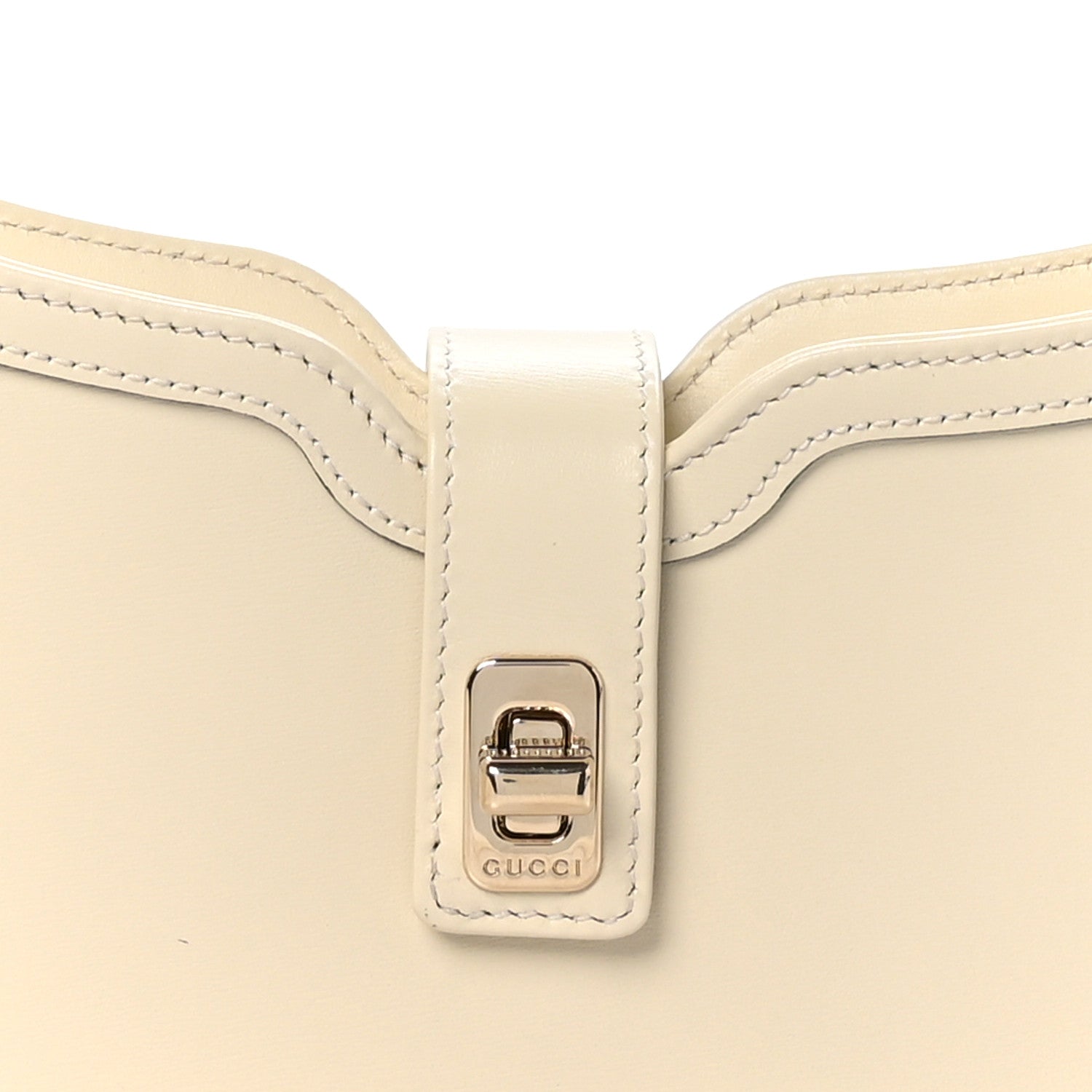 Gucci Calfskin Mini Moon Side Shoulder Bag Ivory 8 of 10