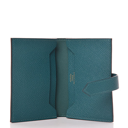Hermes Epsom Bearn Card Holder Wallet Vert Bosphore 5 of 8