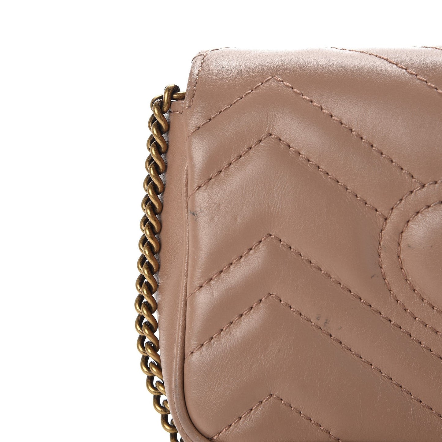 Calfskin Matelasse Super Mini GG Marmont Shoulder Bag Porcelain Rose
