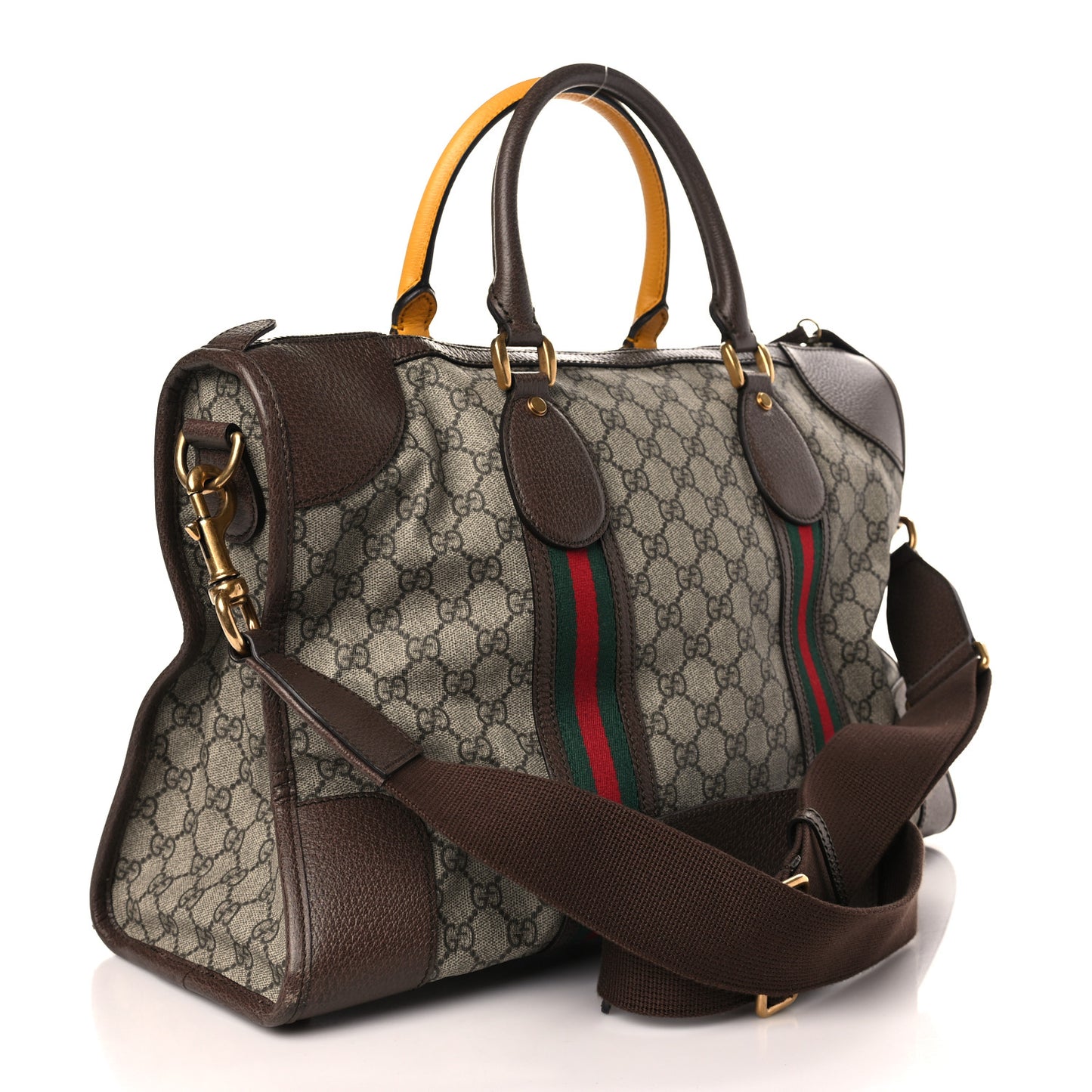 Soft GG Supreme Monogram Web Medium Duffle Bag Beige New Acero Crop