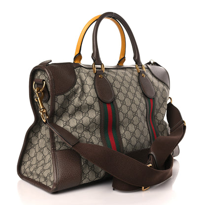 Gucci Soft GG Supreme Monogram Web Medium Duffle Bag Beige New Acero Crop 3 of 9