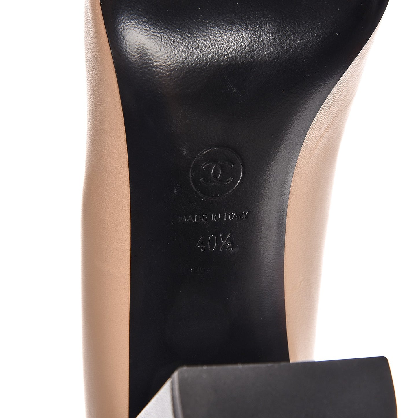 Lambskin Pearl Cap Toe Pumps 40.5 Beige Black