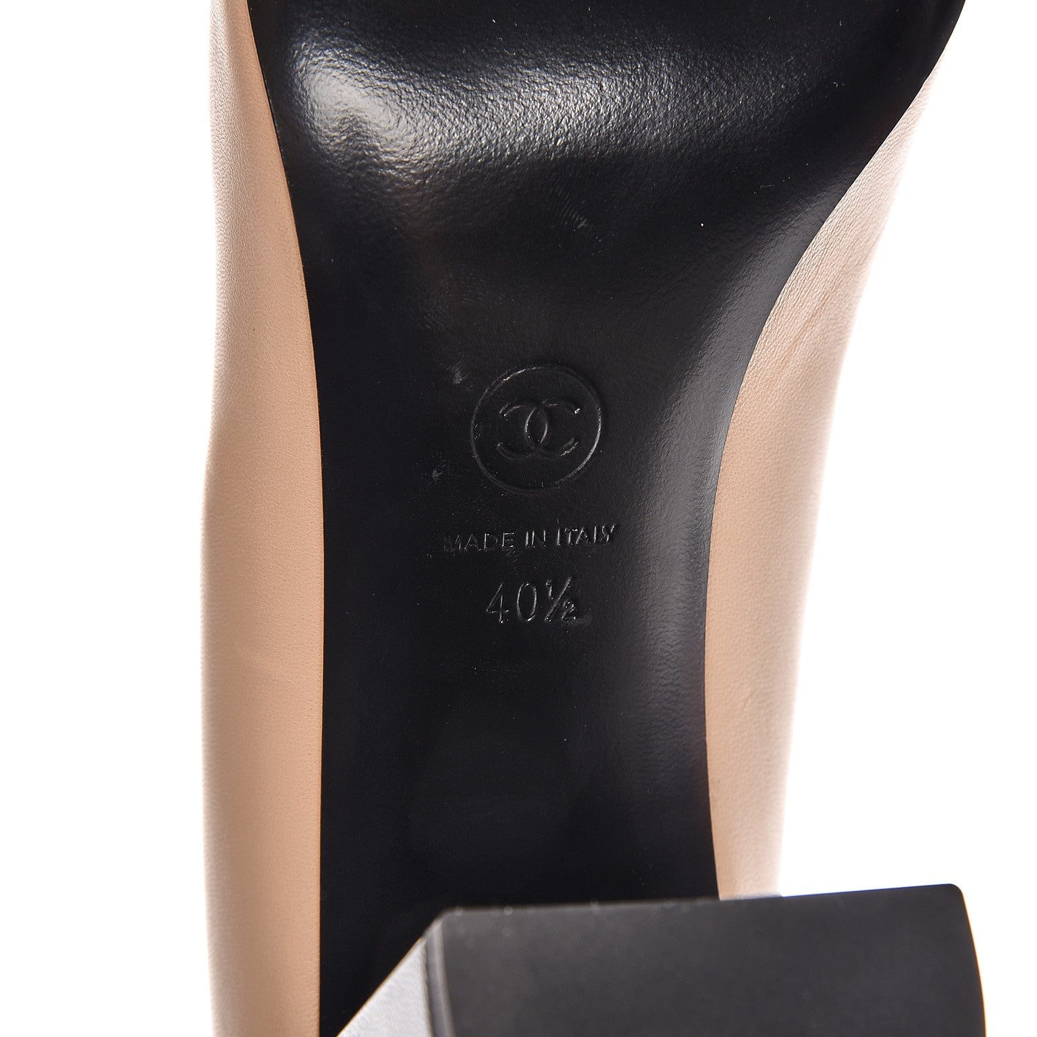 Chanel Lambskin Pearl Cap Toe Pumps 40.5 Beige Black 5 of 8