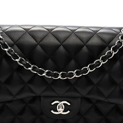 Chanel Lambskin Quilted Jumbo Double Flap Black 8 of 10