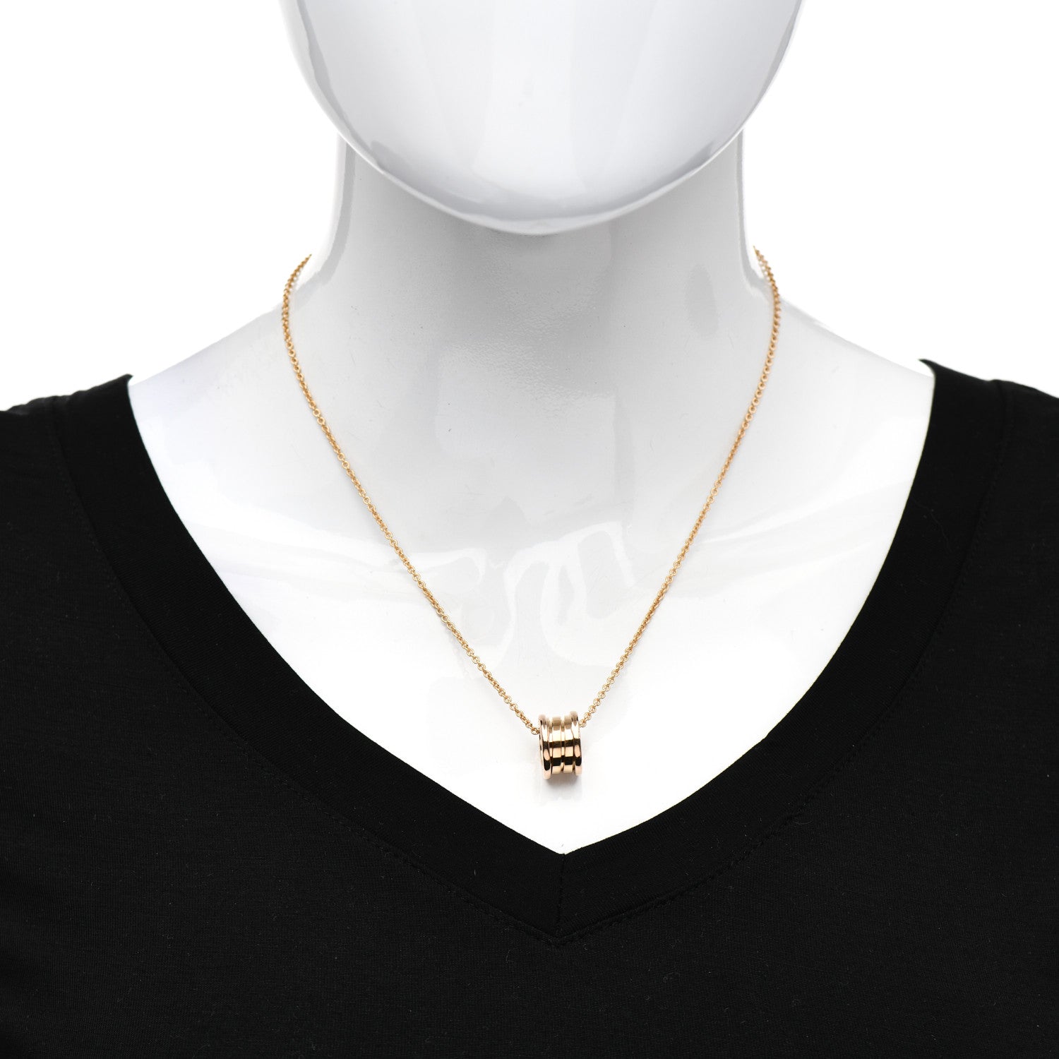 Bulgari 18K Rose Gold B.Zero1 Pendant Necklace 2 of 5