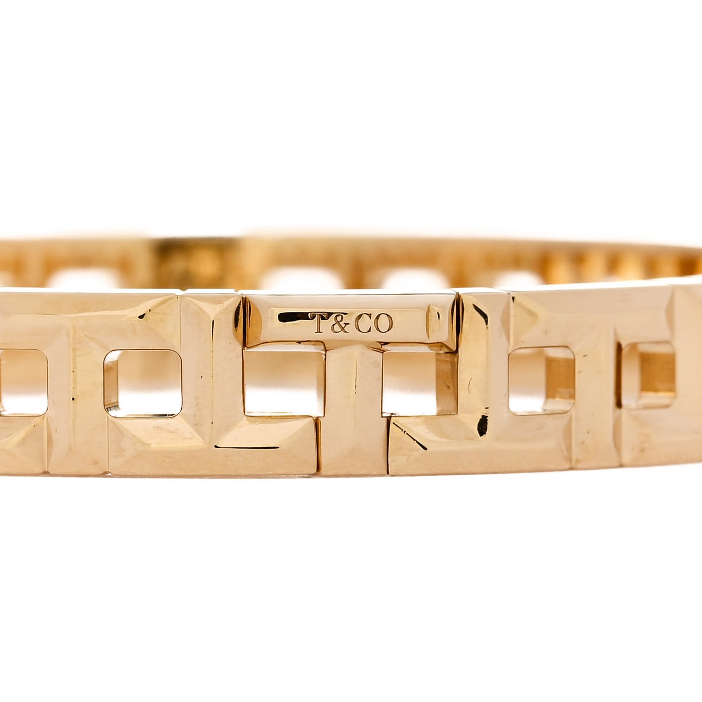 18K Yellow Gold Narrow T True Hinged Bangle Bracelet