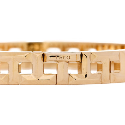 Tiffany 18K Yellow Gold Narrow T True Hinged Bangle Bracelet 3 of 5