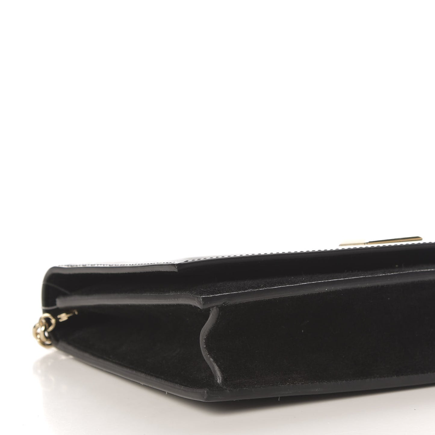 Patent Lizzie Clutch Black