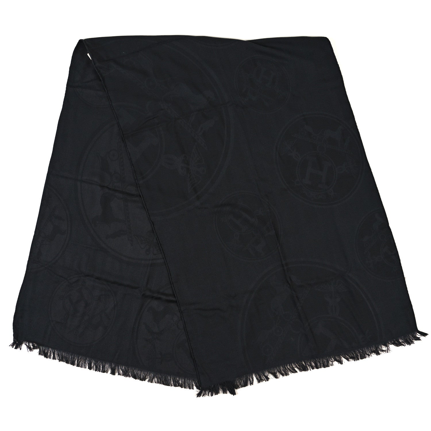Hermes Cashmere Silk New Libris Stole Black 2 of 3