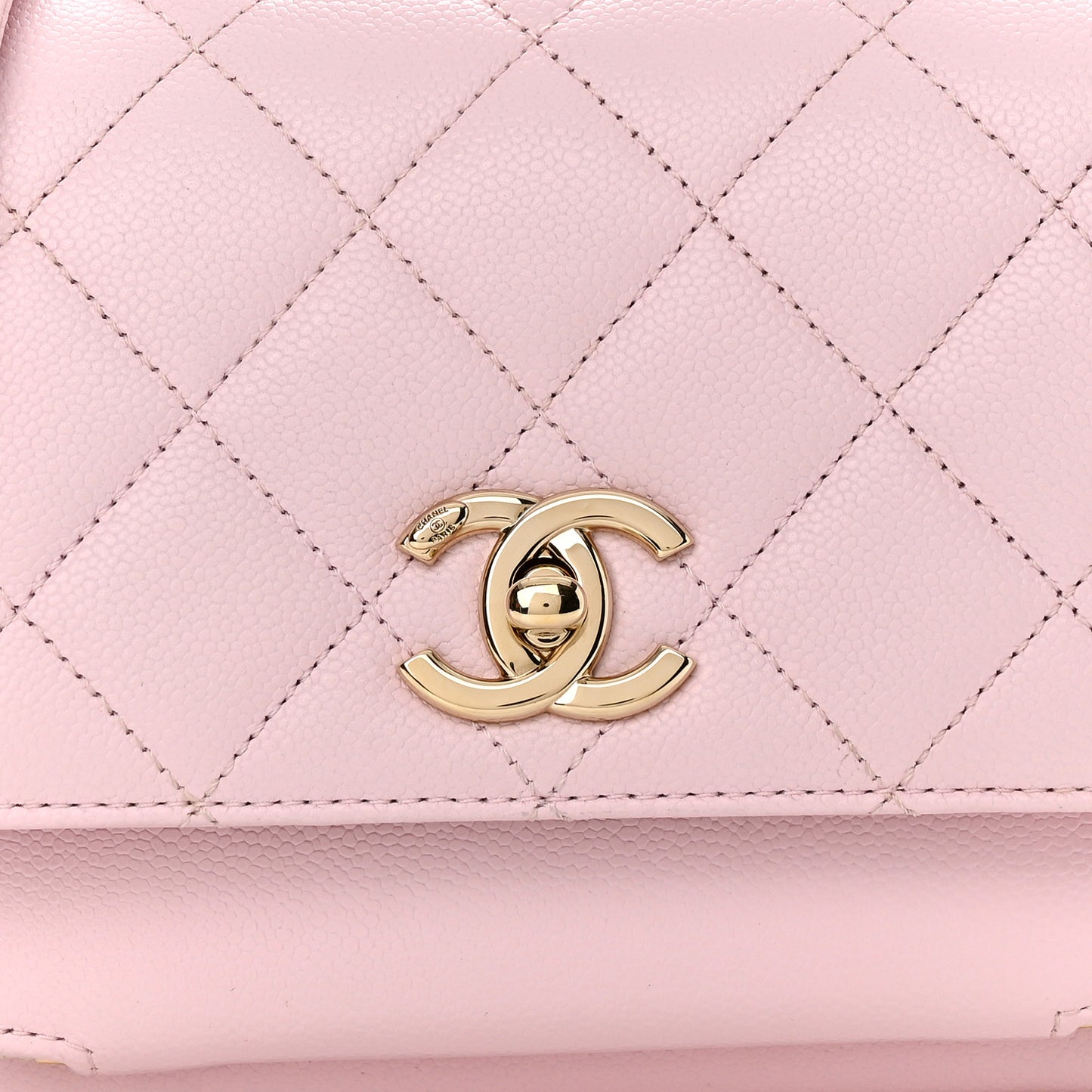 Caviar Quilted Small Business Affinity Flap Light Pink
