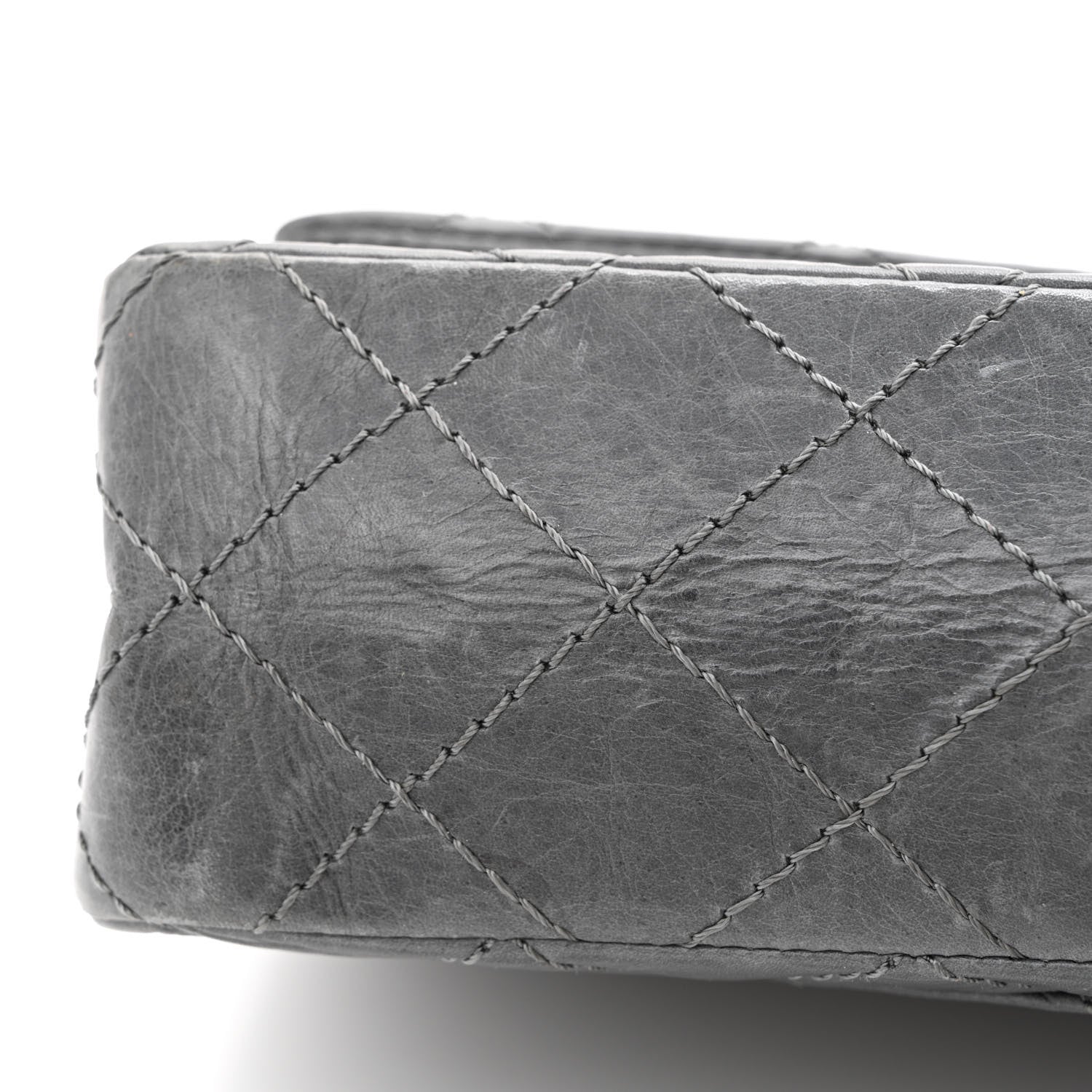 Chanel Aged Calfskin Quilted 50th Anniversary 2.55 Reissue Flap 226 Grey 14 of 15
