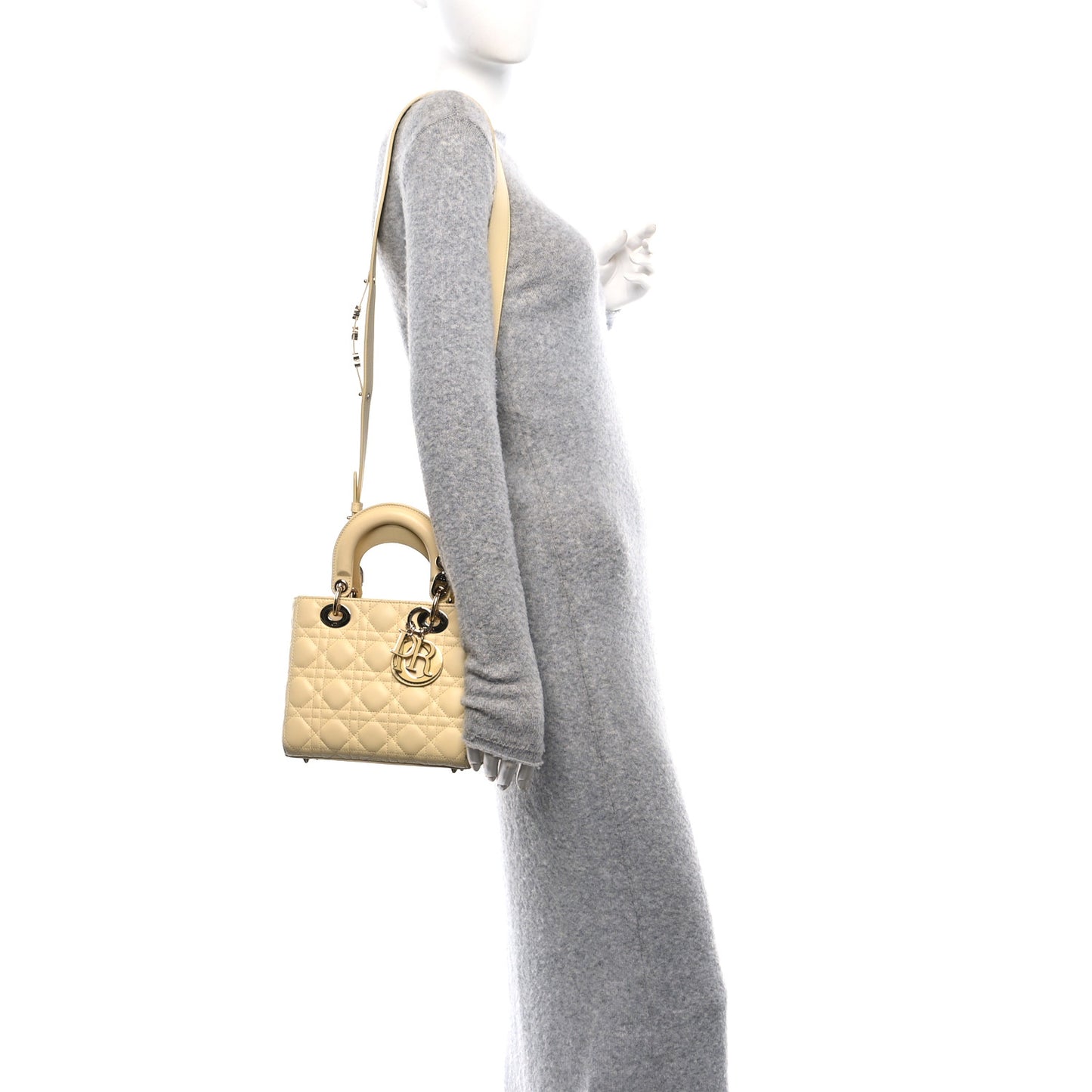 Lambskin Cannage Small My ABCDior Lady Dior Soft Yellow