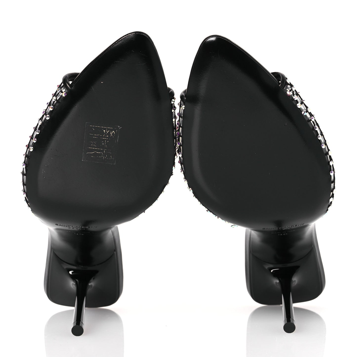 Mesh Strass Giqua 95 Mule Sandals 39 Black