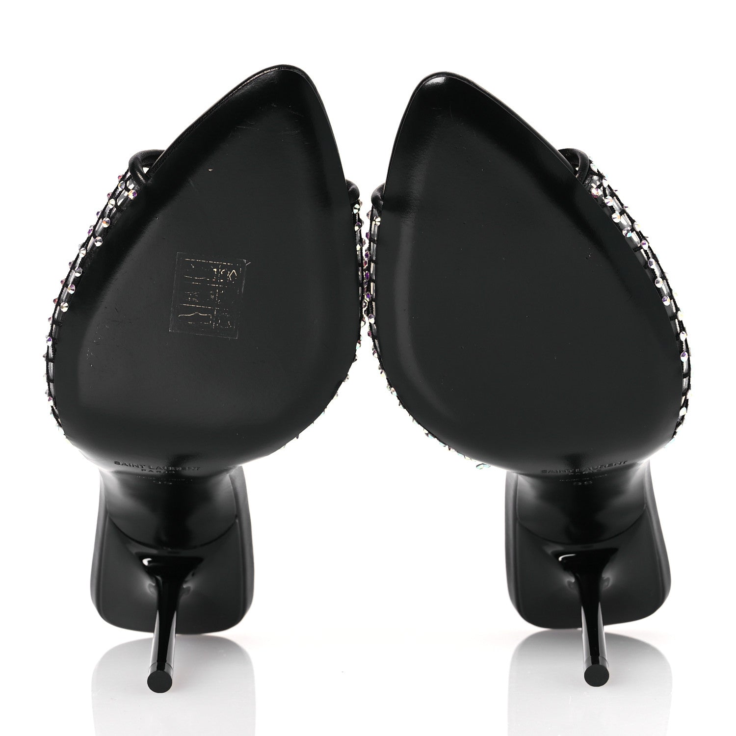 Saint Laurent Mesh Strass Giqua 95 Mule Sandals 39 Black 7 of 12