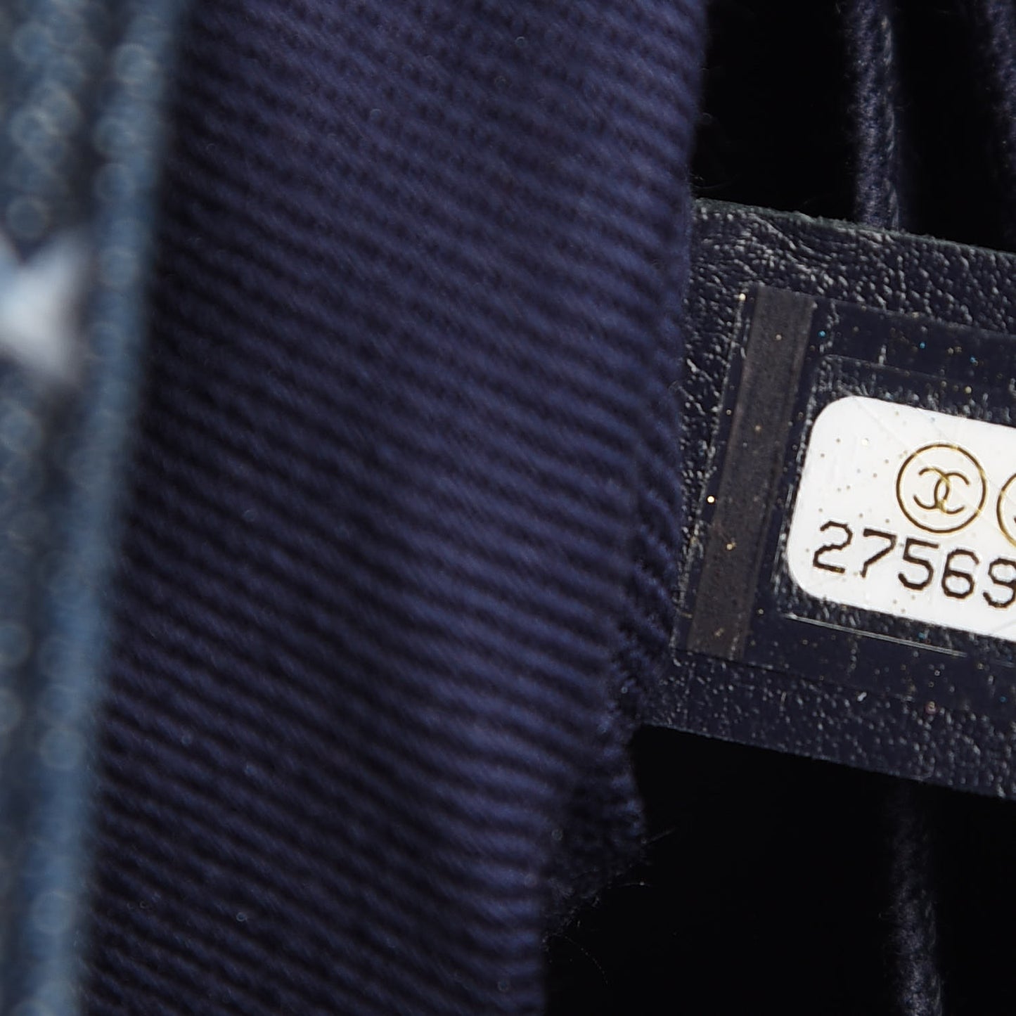 Denim Quilted Mini Coco Handle Flap Blue