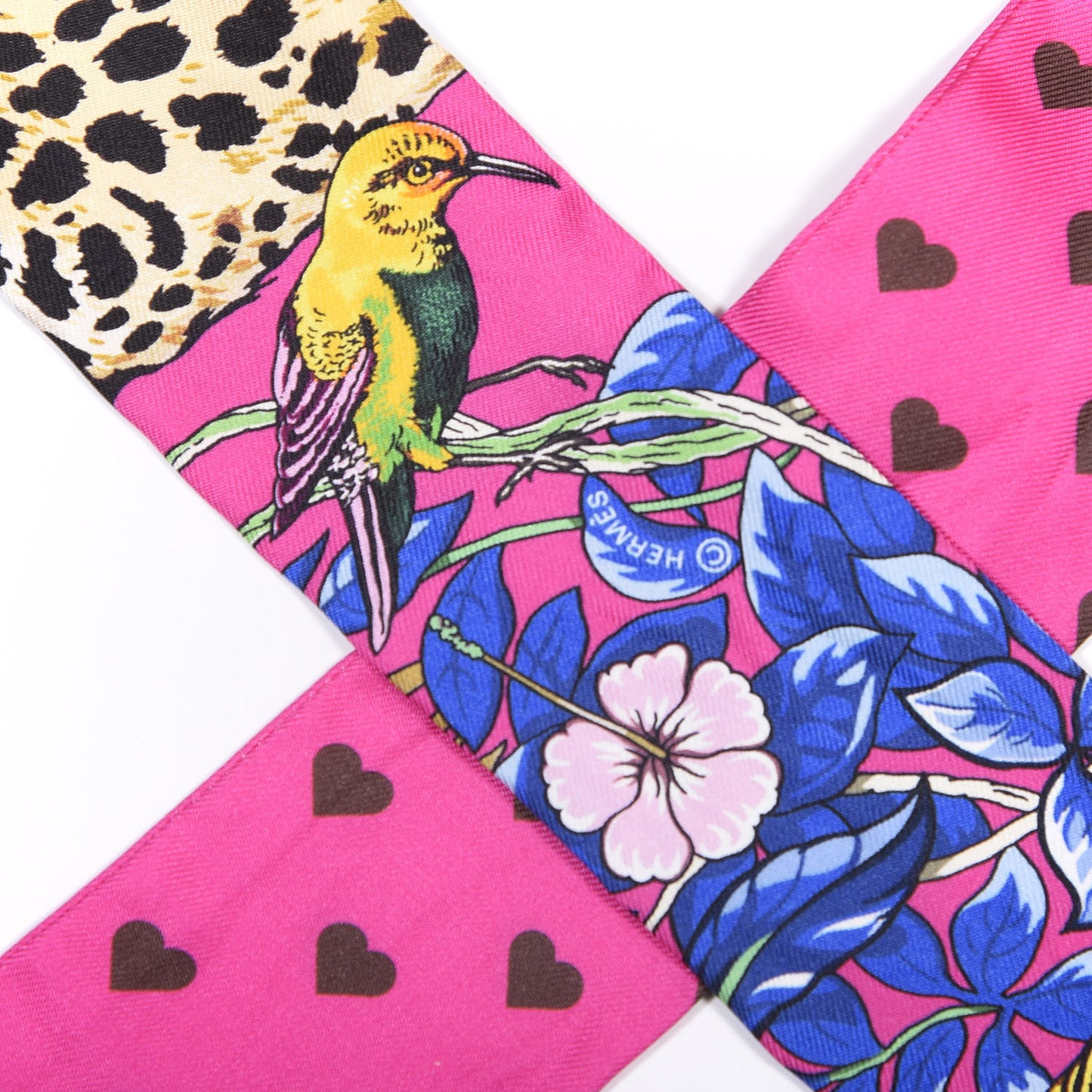 Silk Jungle Love Love Twilly Rose Vif Bleu Roy