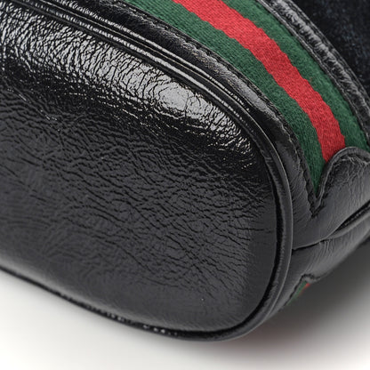 Gucci Suede Patent Web Small Ophidia Bucket Bag Black 9 of 9