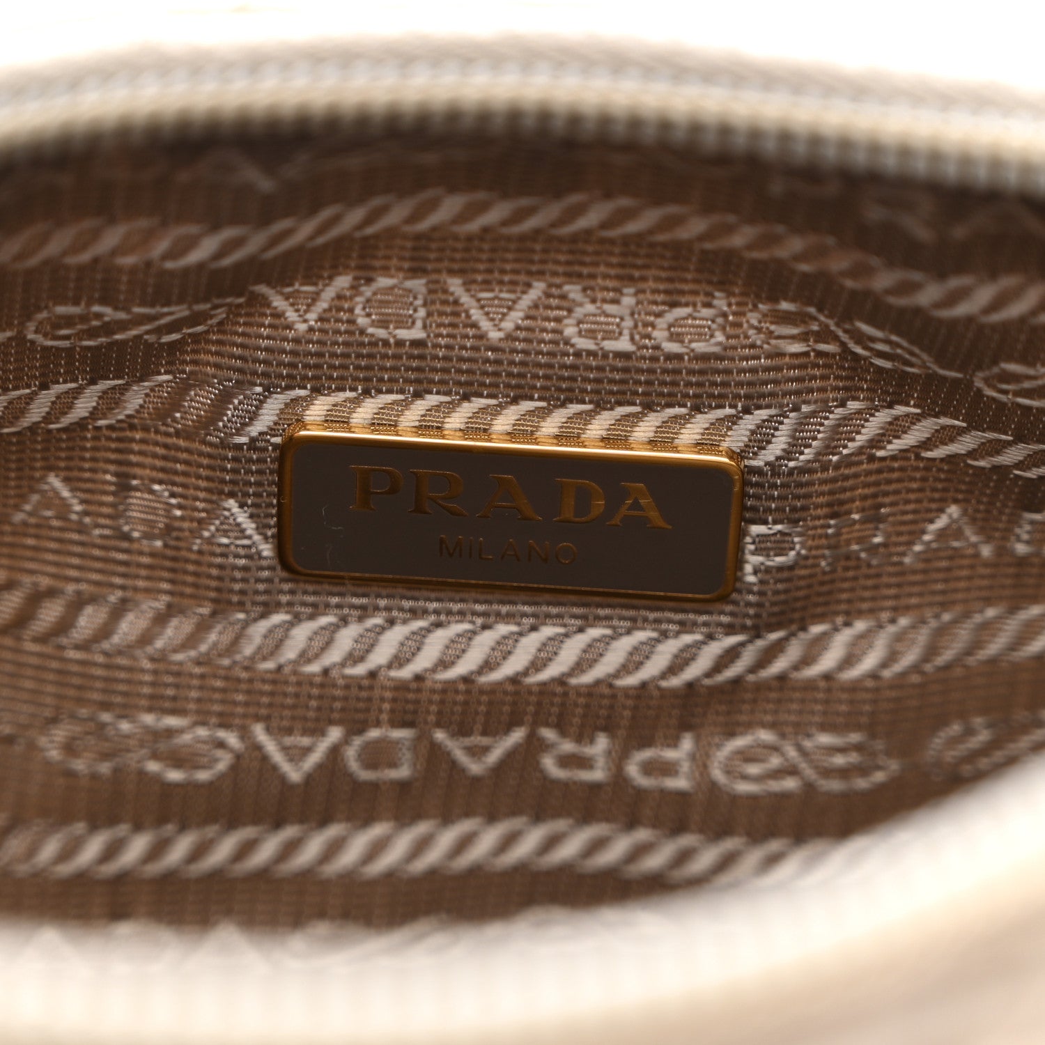 Prada Tessuto Nylon Stitched Shoulder Bag Pomice 6 of 10