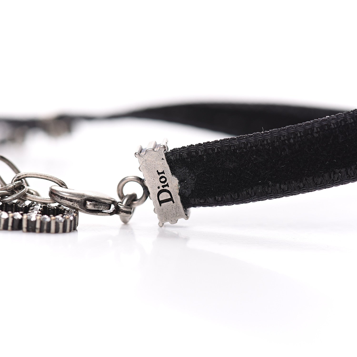 Christian Dior Velvet Crystal J’Adior Choker Necklace Black 4 of 5