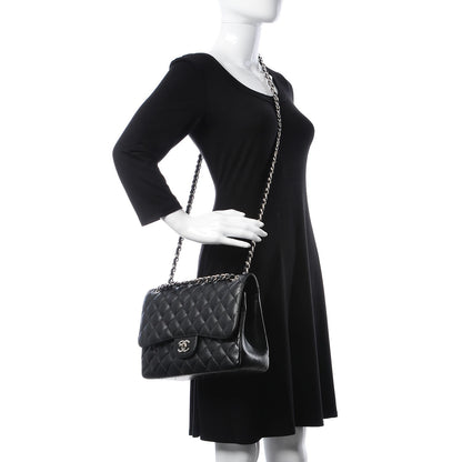 Chanel Caviar Quilted Jumbo Double Flap Black 2 of 11