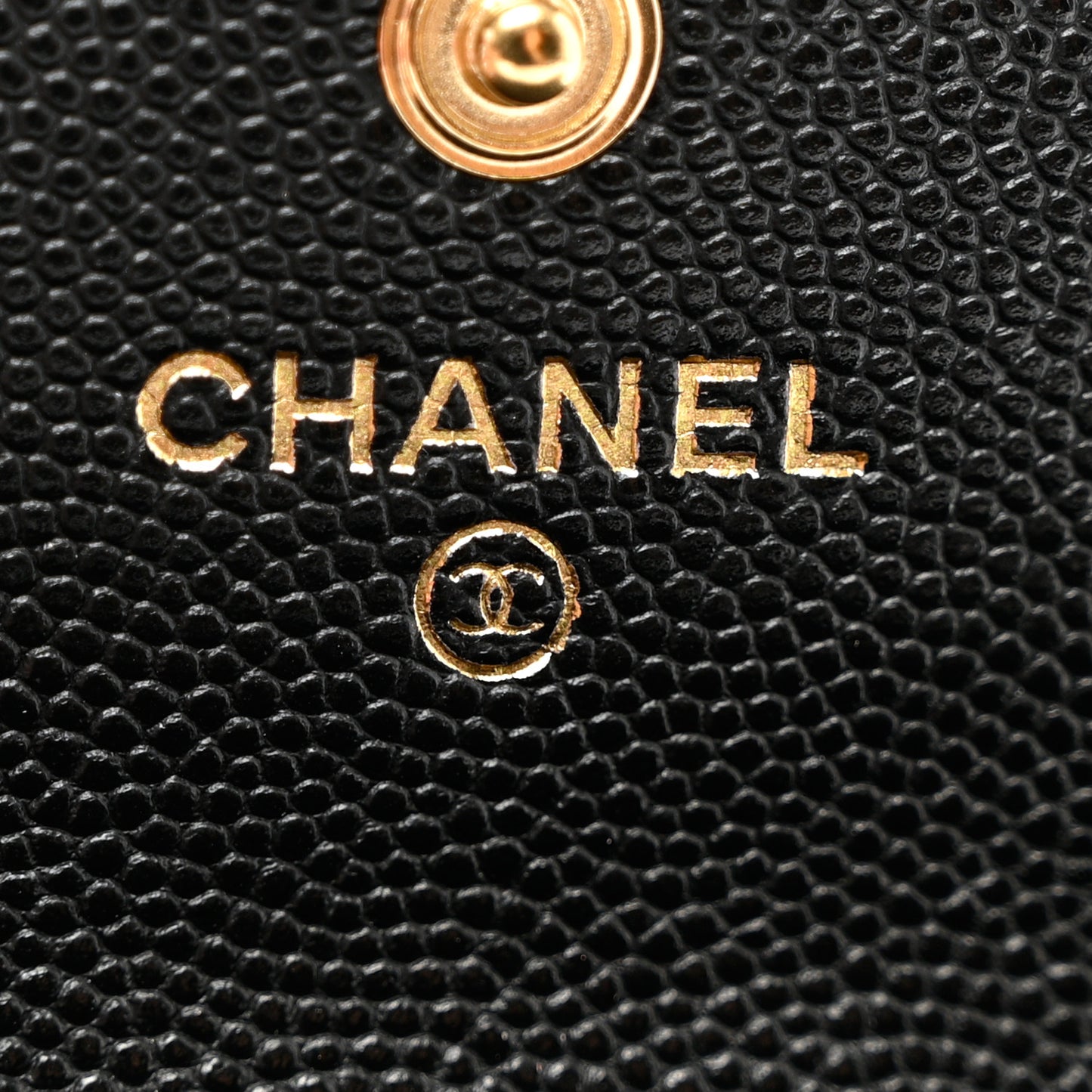 Caviar Quilted Enamel Coco Casino Flap Card Holder Wallet Black