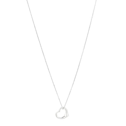 Tiffany Sterling Silver 16mm Elsa Peretti Open Heart Pendant Necklace 1 of 8