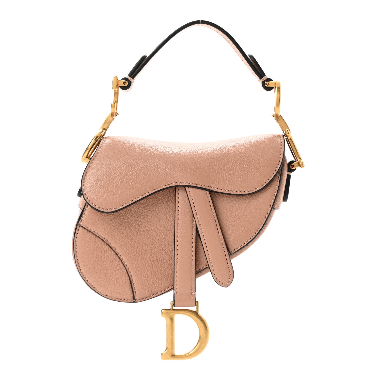 Christian Dior Goatskin Micro Saddle Bag Rose Des Vent 1 of 10