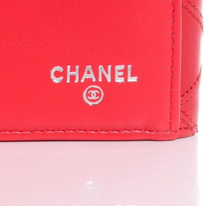 Chanel Lambskin Diamond Stitched Long Flap Wallet Red 8 of 10