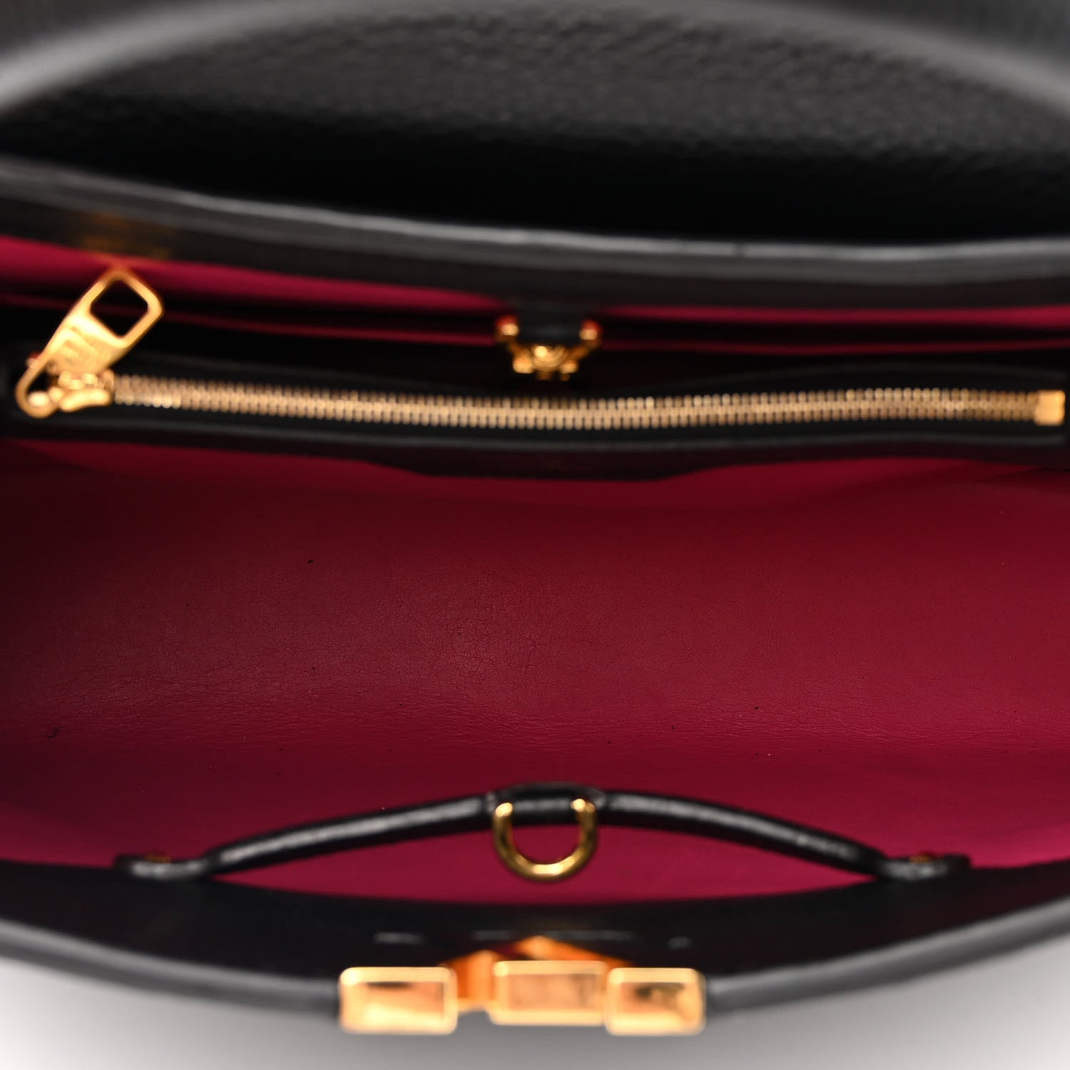Louis Vuitton Taurillon Capucines MM Black Fuchsia 5 of 16