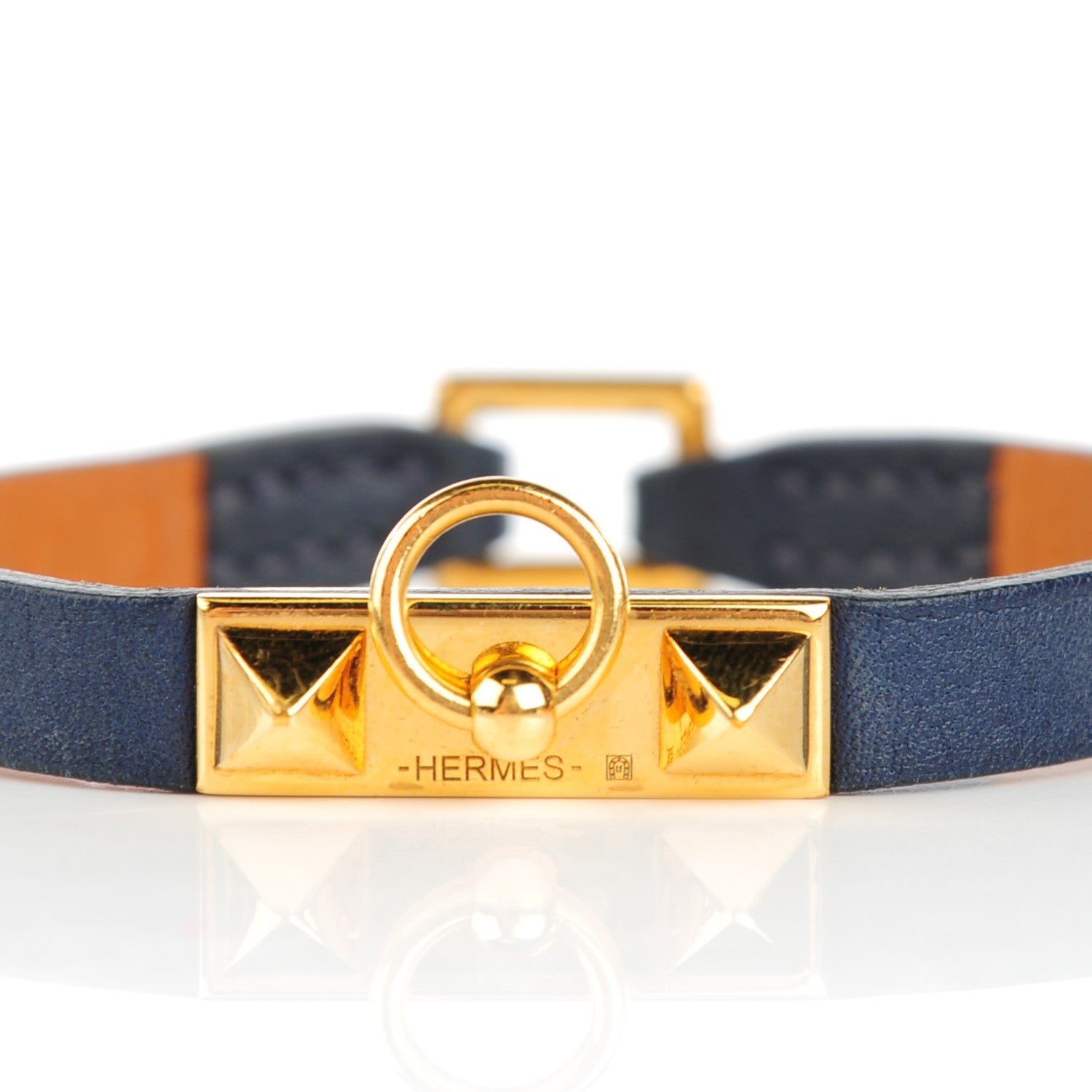 Hermes Veau Swift Micro Rivale Bracelet S Bleu Saphir 4 of 6