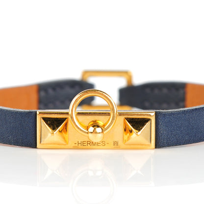 Hermes Veau Swift Micro Rivale Bracelet S Bleu Saphir 4 of 6