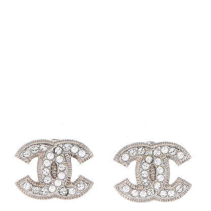 Chanel Crystal CC Earrings Silver 1 of 5