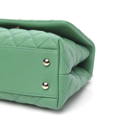 Chanel Caviar Quilted Mini Coco Handle Flap Green 10 of 11