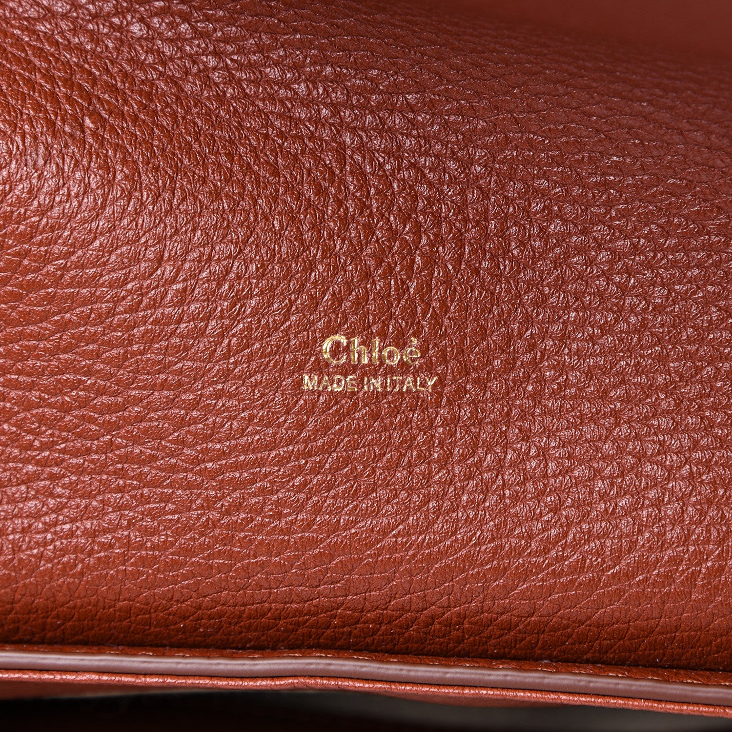 Chloe Shiny Grained Calfskin Medium Aby Day Shoulder Bag Sepia Brown 5 of 9