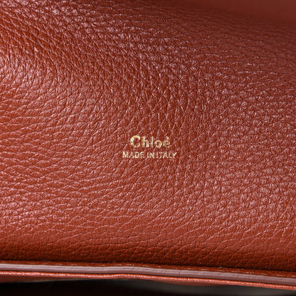 Chloe Shiny Grained Calfskin Medium Aby Day Shoulder Bag Sepia Brown 5 of 9