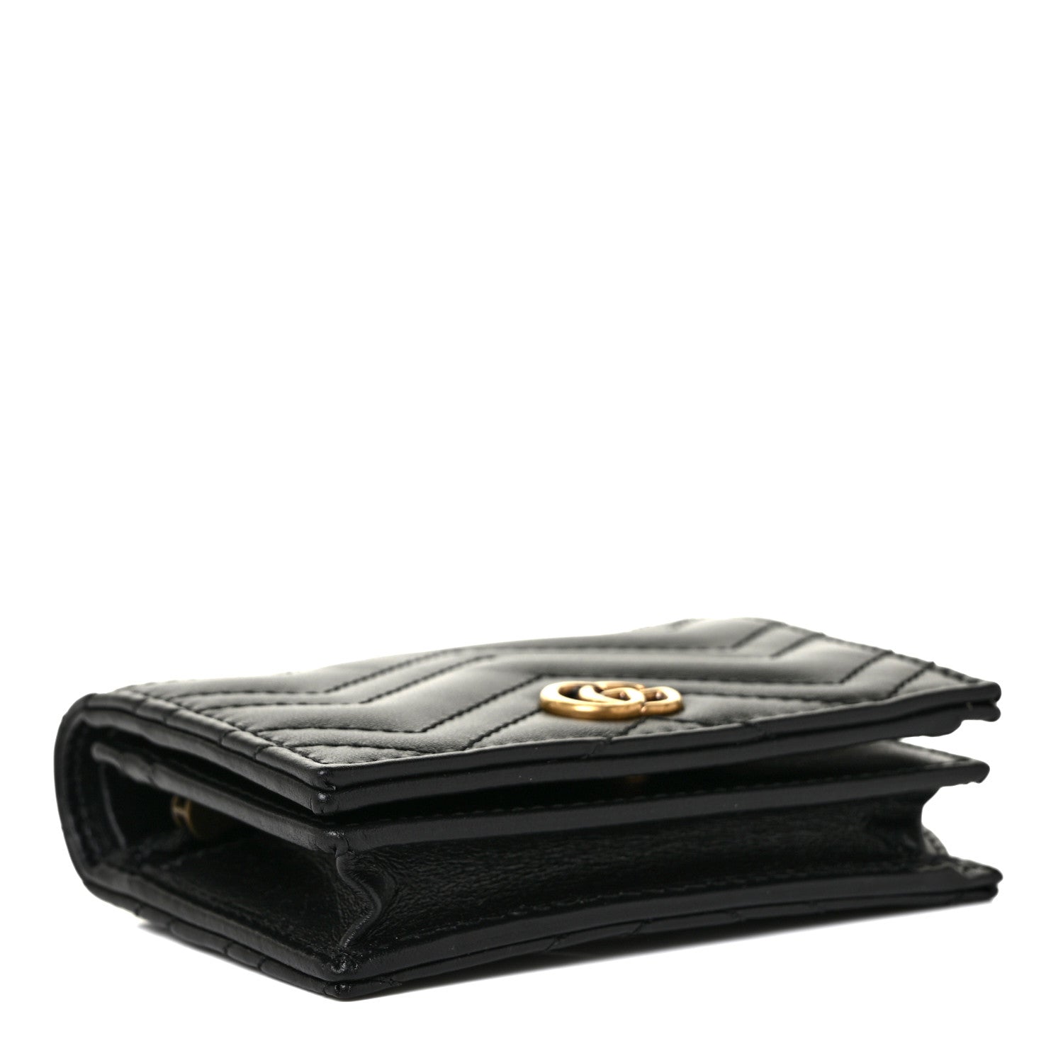Gucci Calfskin Matelasse GG Marmont Card Case Wallet Black 4 of 9