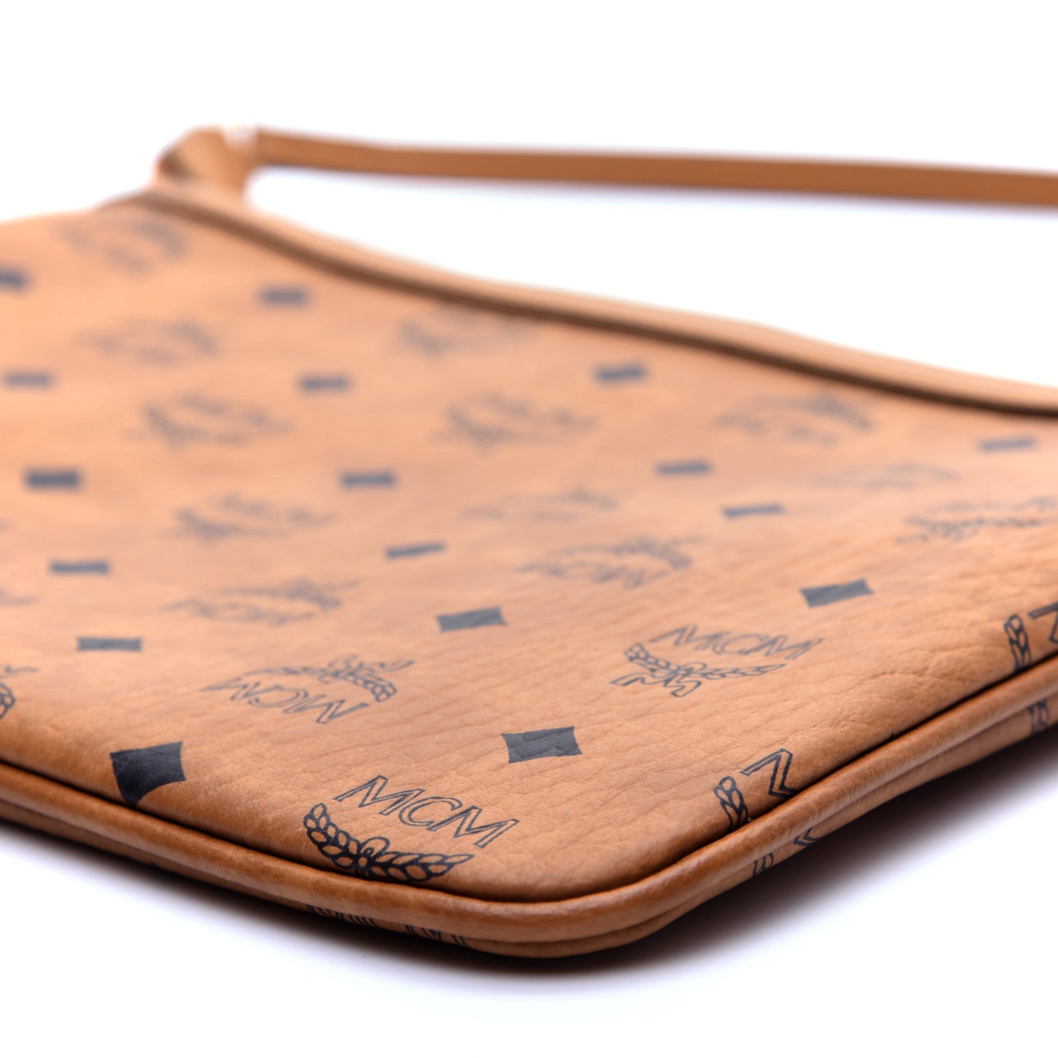 MCM Visetos Liz Shopper Tote Pouch Cognac 7 of 10