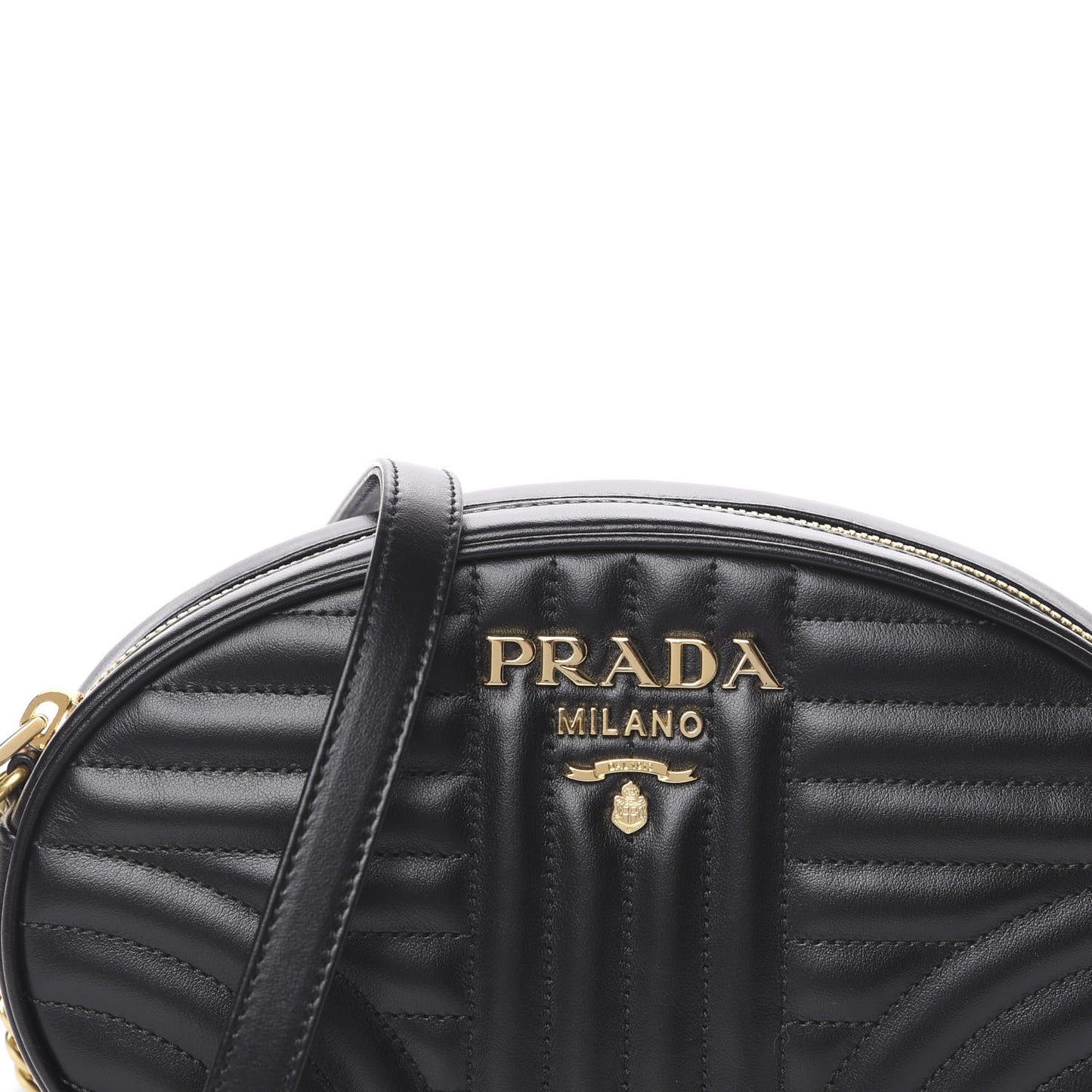 Soft Calfskin Oval Diagramme Crossbody Bag Black