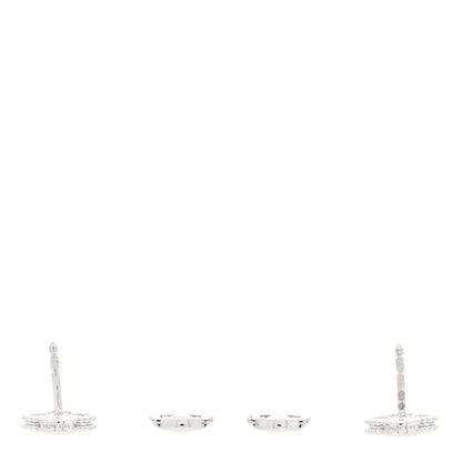 Van Cleef & Arpels 18K White Gold Diamond Sweet Alhambra Earrings 3 of 4