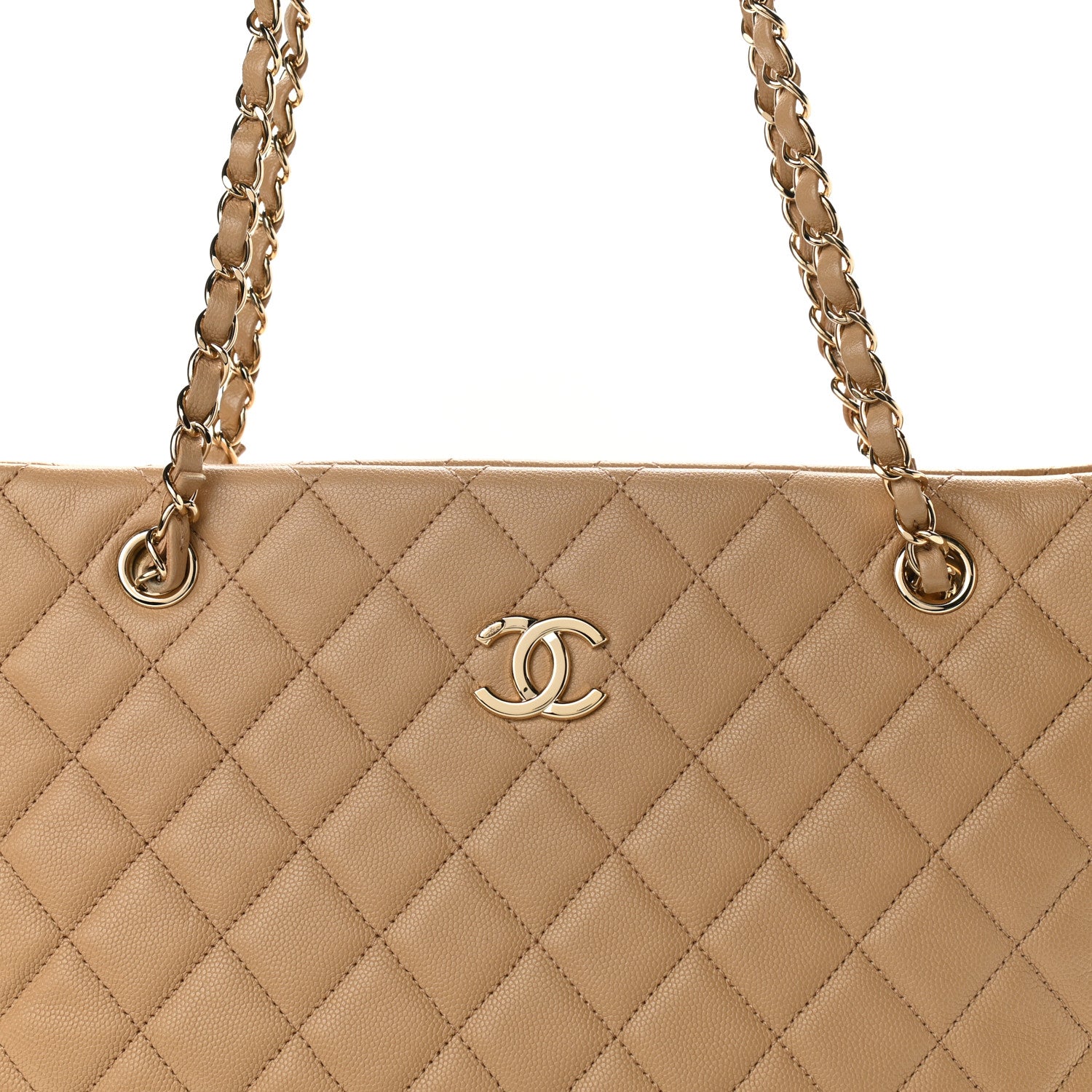 Chanel Caviar Quilted Rolled Up Tote Beige 8 of 11