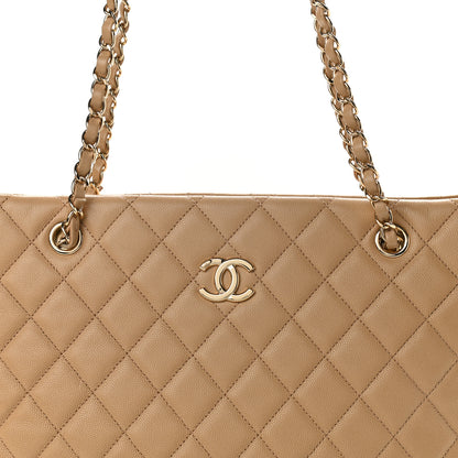 Chanel Caviar Quilted Rolled Up Tote Beige 8 of 11