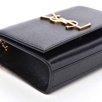 Saint Laurent Grain De Poudre Small Monogram Kate Satchel Black 7 of 9