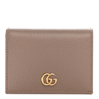Gucci Pebbled Calfskin GG Marmont Card Case Porcelain Rose 1 of 9
