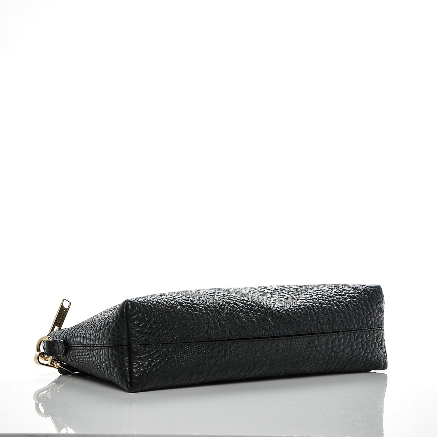 Signature Grain Calfskin Check Embossed Small Chichester Crossbody Clutch Bag Black