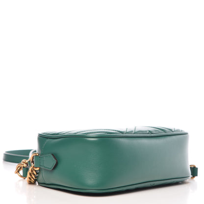 Gucci Calfskin Matelasse Small GG Marmont Chain Shoulder Bag Emerald Green 4 of 10