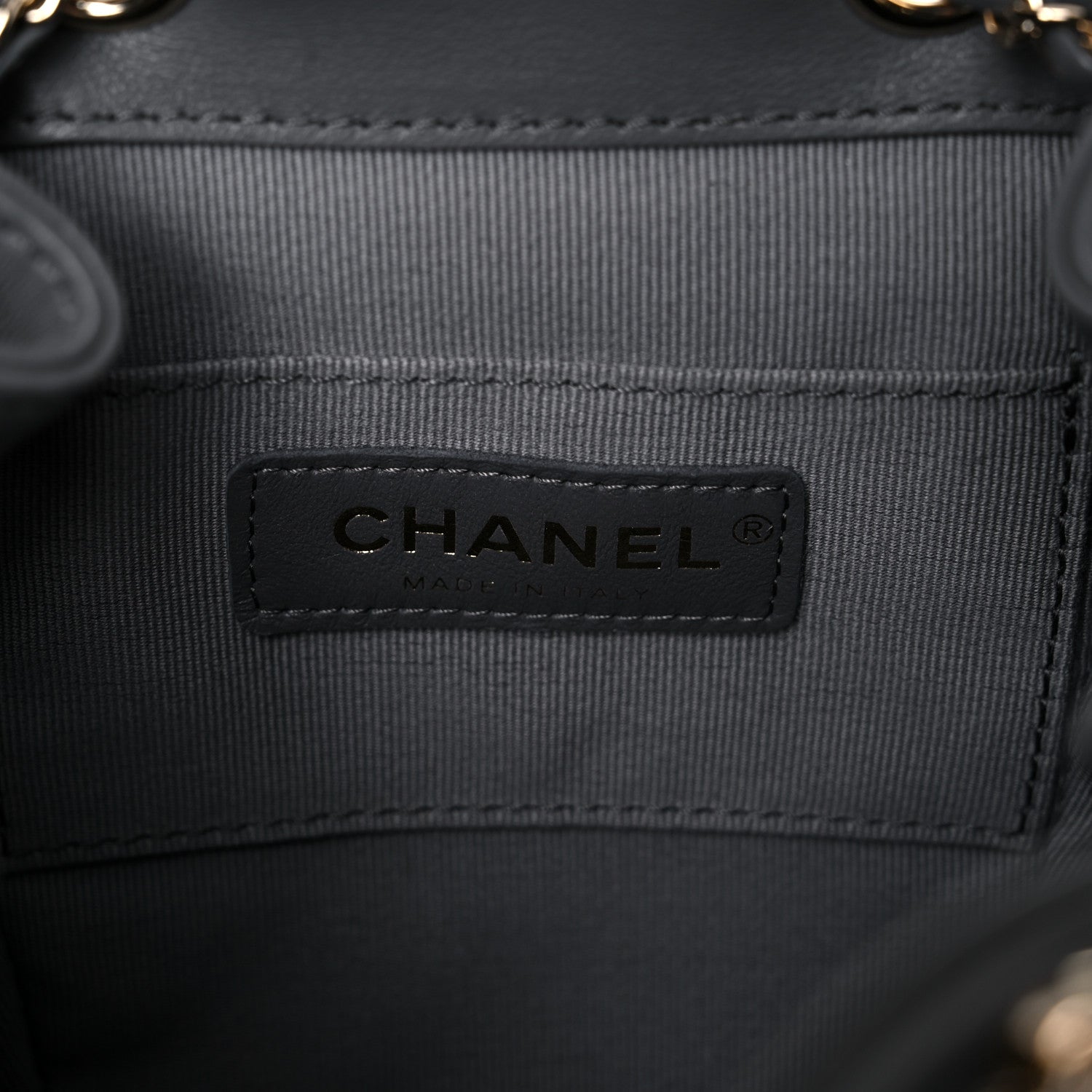Chanel Lambskin Quilted Small Duma Drawstring Backpack Grey 5 of 9