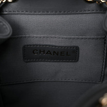 Chanel Lambskin Quilted Small Duma Drawstring Backpack Grey 5 of 9